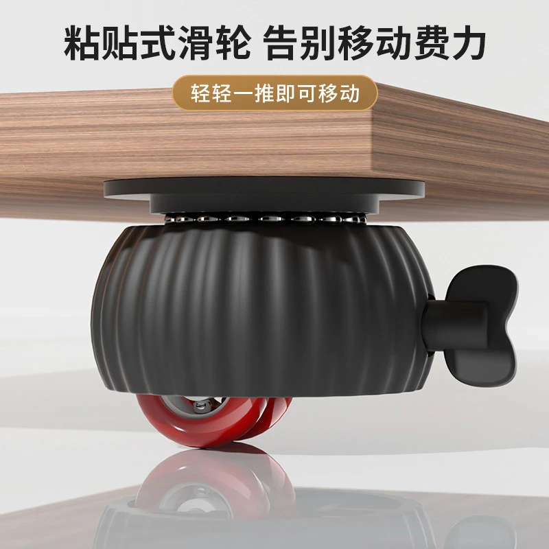 粘贴式滑轮双轴承万向轮轮子带刹车POM耐磨承重家用滑轮通用滚轮