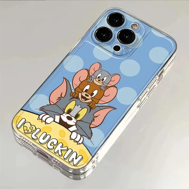 创意猫和老鼠手机壳适用iPhone17透明红米华为荣耀小米简约一加12