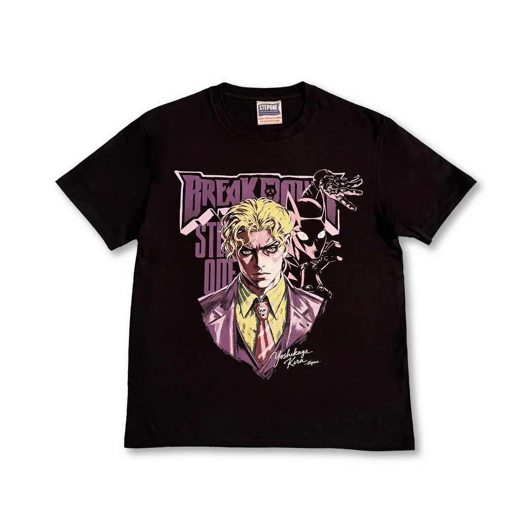 STEP ONE “吉良吉影”JOJORemake二次元动漫圆领纯棉复古短袖