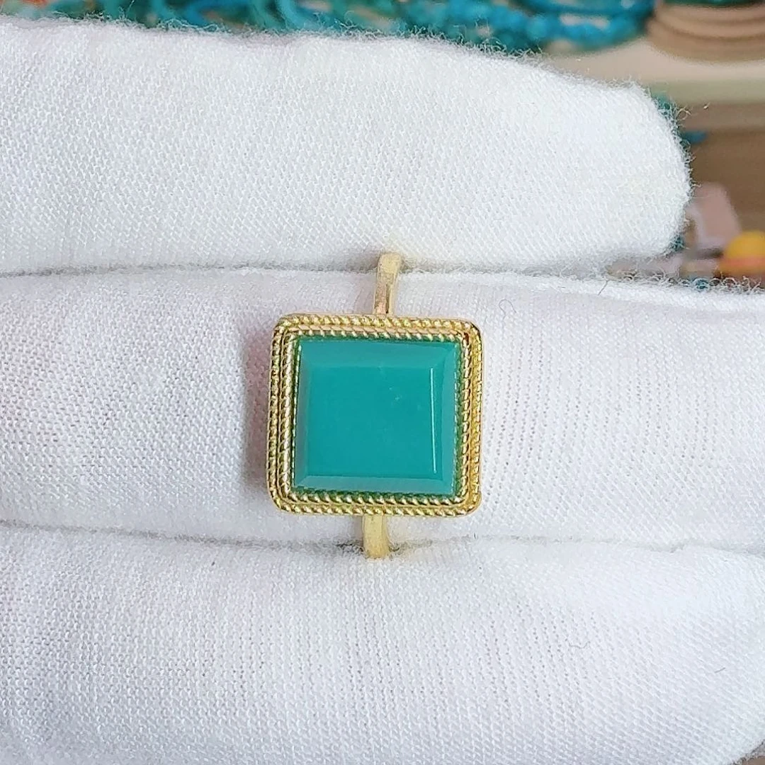 绿松石未镶嵌珠宝奇石精致大方戒