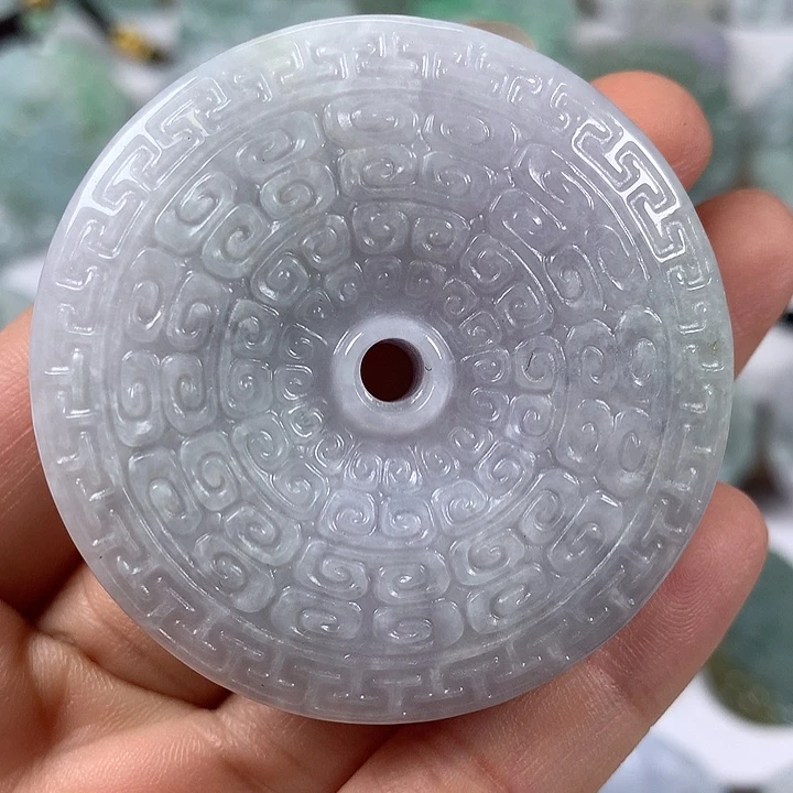 颈饰未镶嵌翡翠仿古平安扣两面工艺福利卡厚11.8