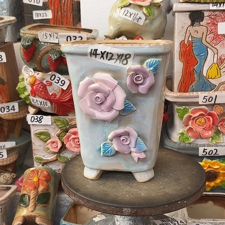 粗陶材质多肉花盆