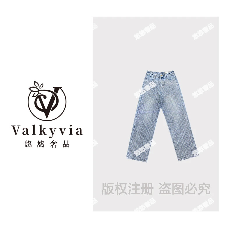 【Valkyvia/悠悠奢品】225夏季时尚烫钻高级牛仔裤61209