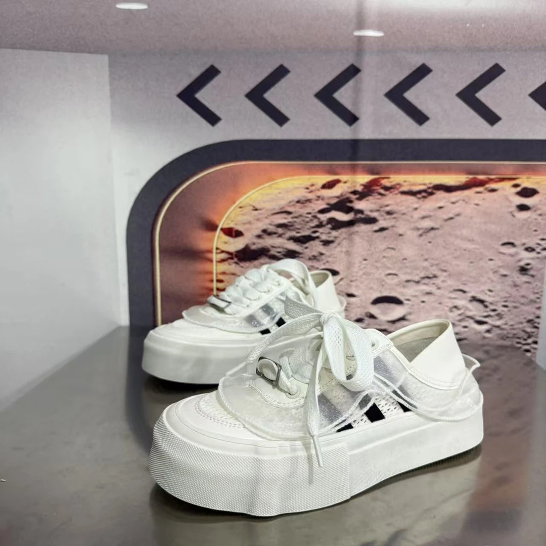 0578春夏新款2025圆头系带韩版简约休闲板鞋潮流百搭ins