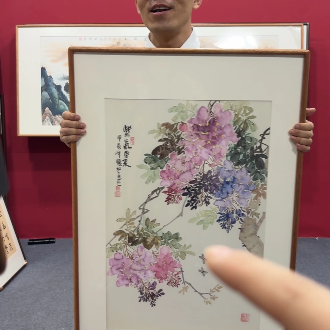 国画带框绘画90/60尺寸