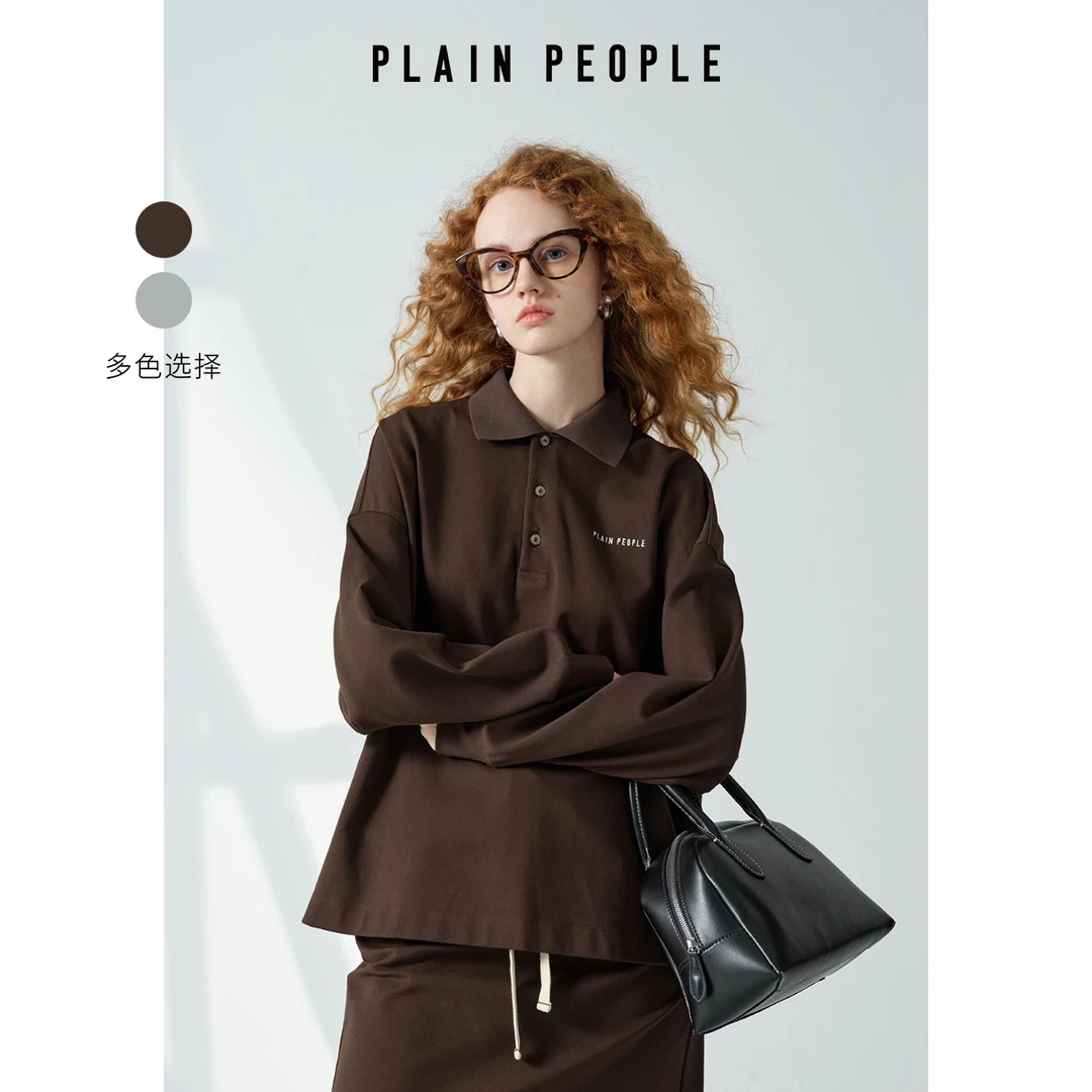 PURE TEA/茶·愫美拉德运动风学院气质上衣