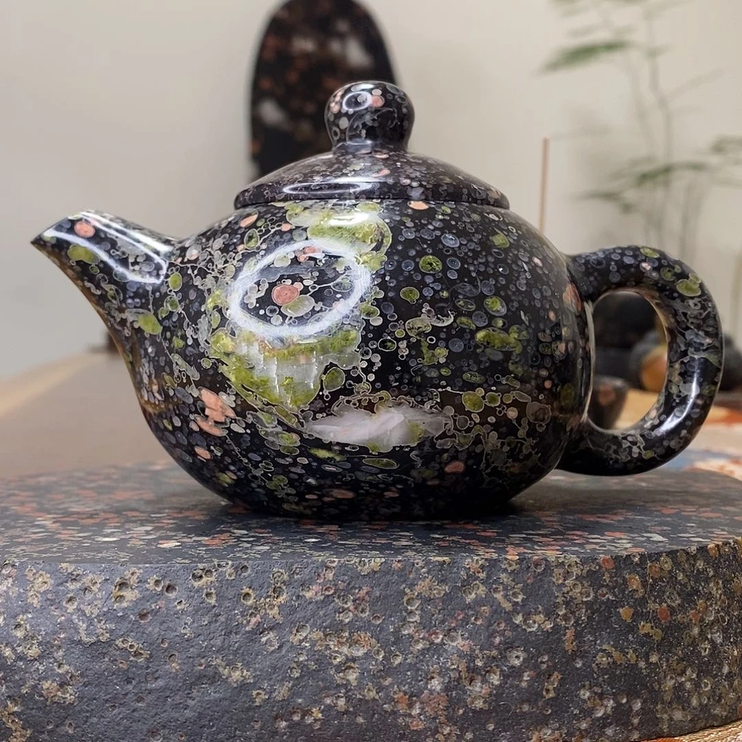 豫石匠茶周边梅花玉安山玉老料微瑕不退不换