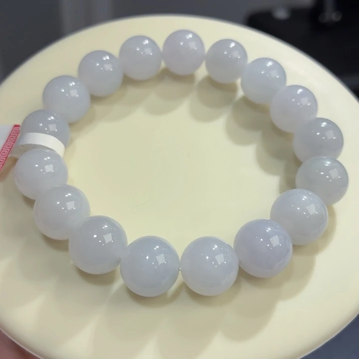翡翠未镶嵌手链冰胶浅紫卡12