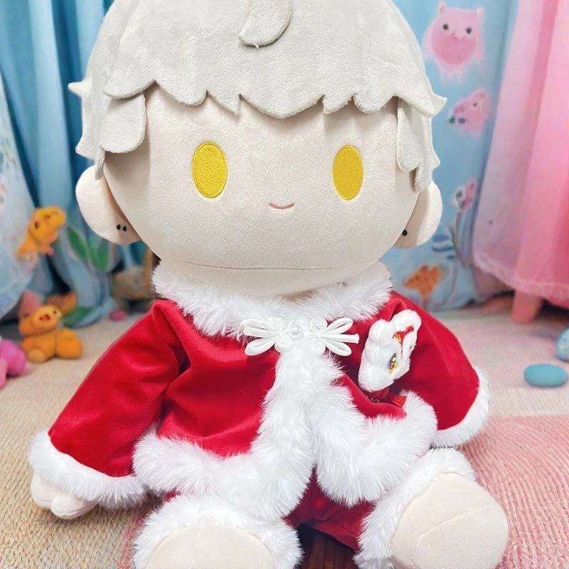 40CM坐姿娃衣拜年服红色圣诞喜庆套装一番赏体棉花娃娃换装新年服