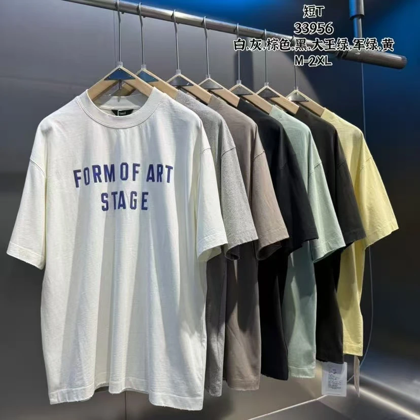 夏季新款宽松纯棉圆领男士短袖T恤时尚百搭