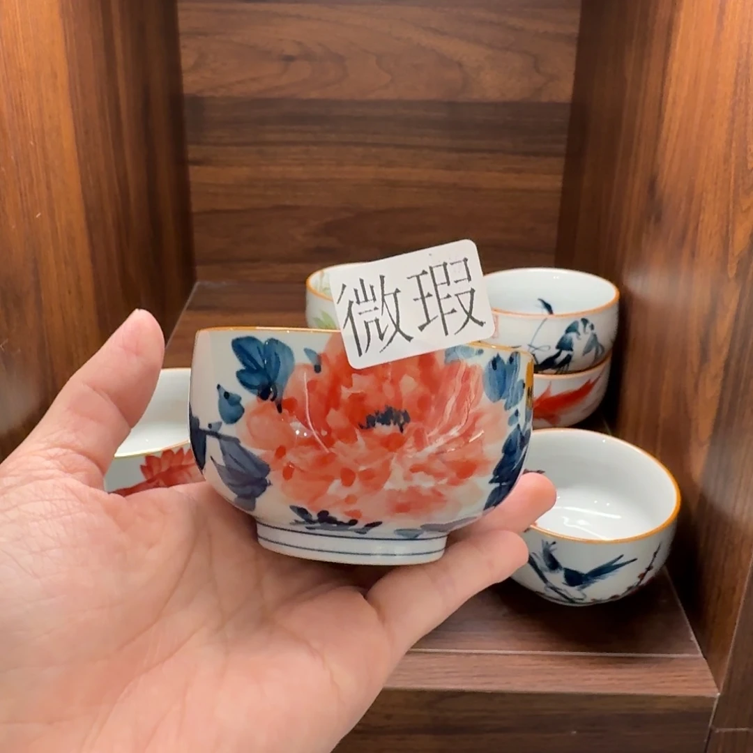 釉下手绘茶具微瑕