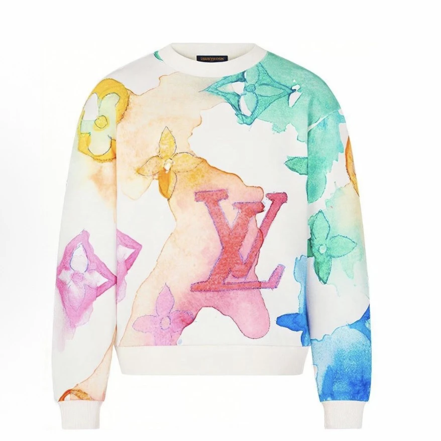未使用 LouisVuitton/路易威登 水墨印花卫衣 XL码 md1929