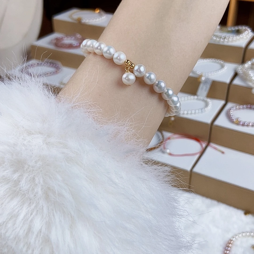 淡水珍珠银S925镶嵌手绳