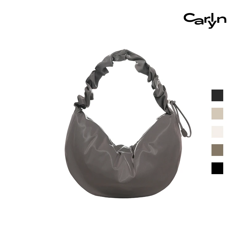 Carlyn BABE M中号韩国可伸缩调节肩带大托特马鞍饺子包单肩斜挎