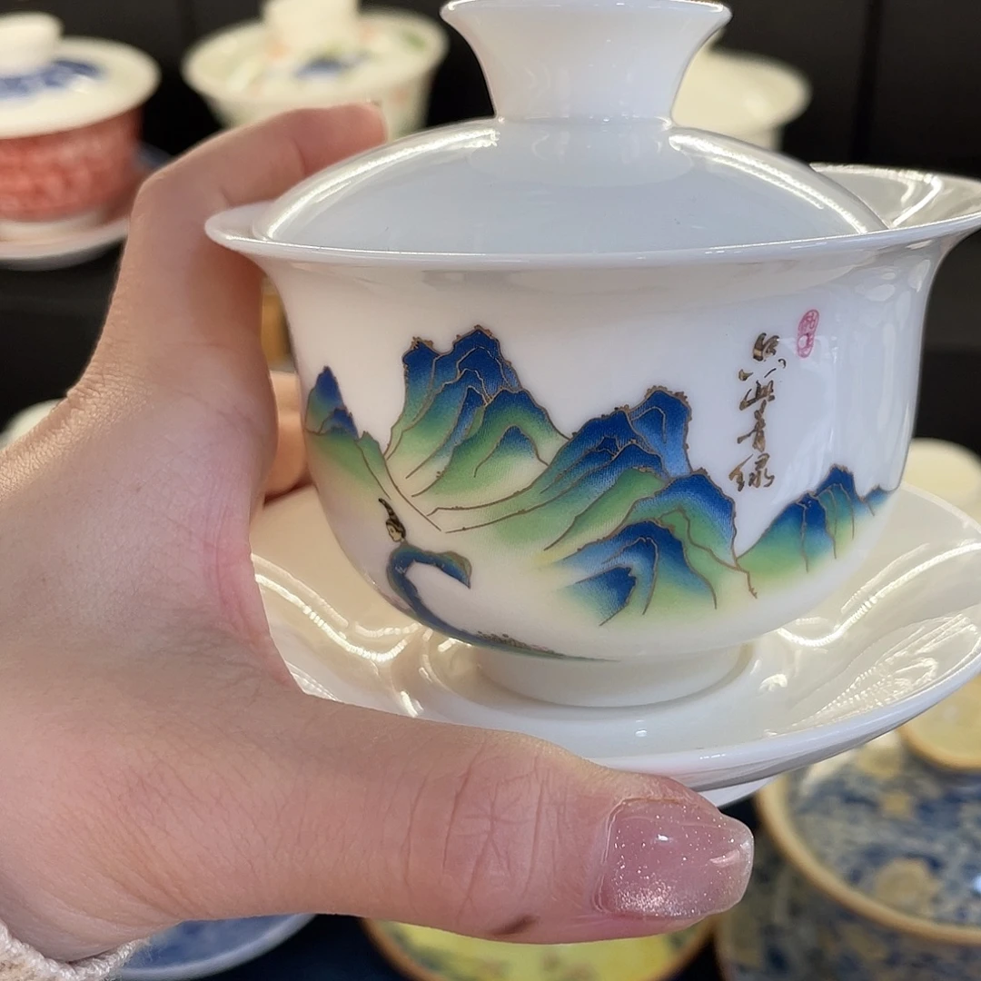 陶景德陶瓷盖碗茶具