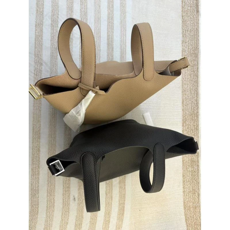 【十一】 黑色灰色双色 恶搞双带菜篮子皮包