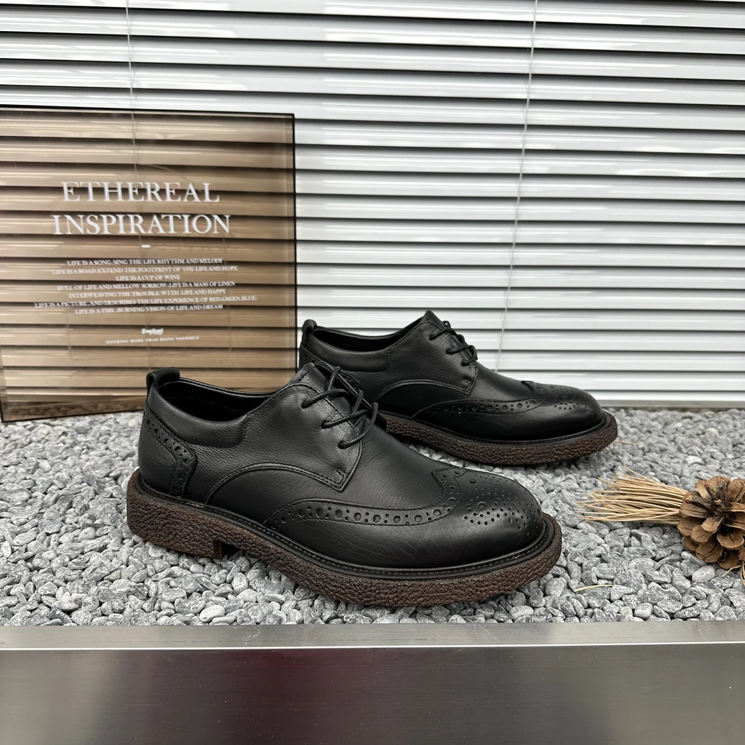 英伦风布洛克雕花皮鞋男士商务皮鞋复古手工皮鞋舒适耐磨透气男鞋