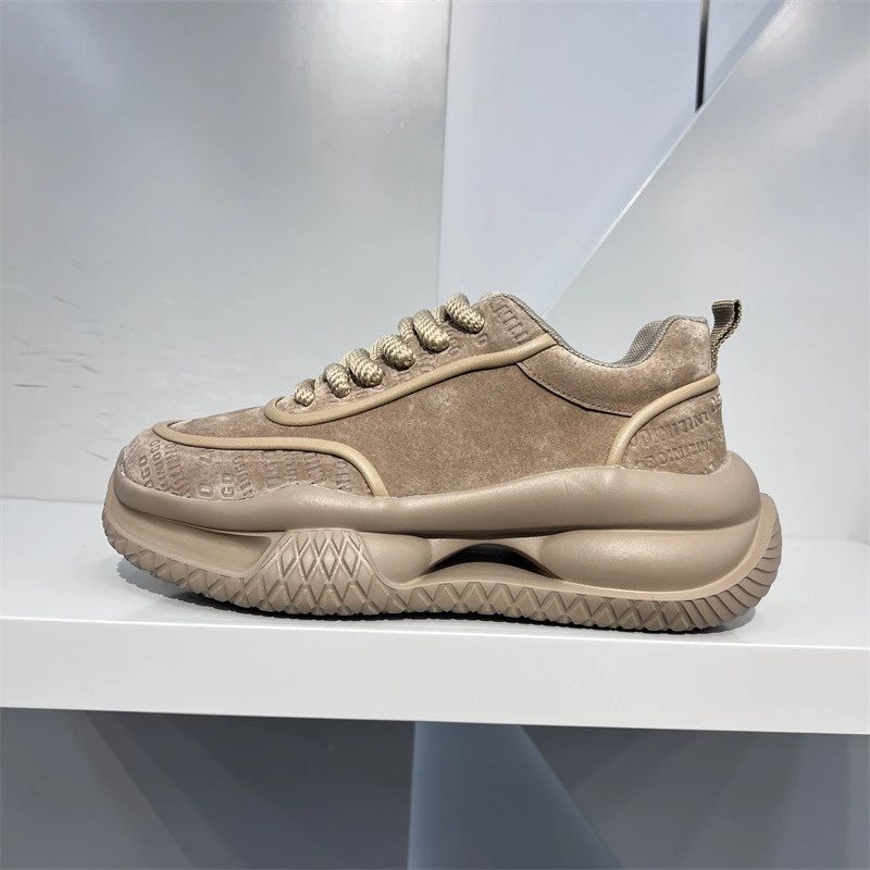 okkdey开车男鞋翻毛皮高端男士老爹鞋秋季流行风格软底时尚鞋子男