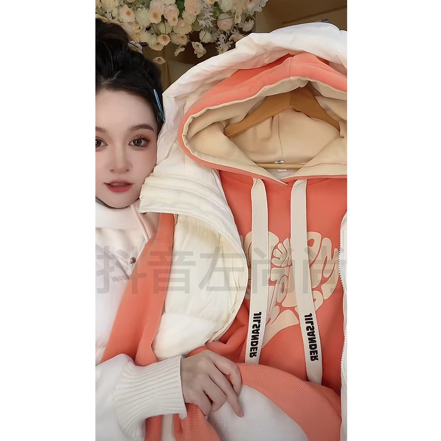 9067-紫宝2025冬季新款韩版加绒加厚宽松时尚百搭休闲连帽卫衣BJR