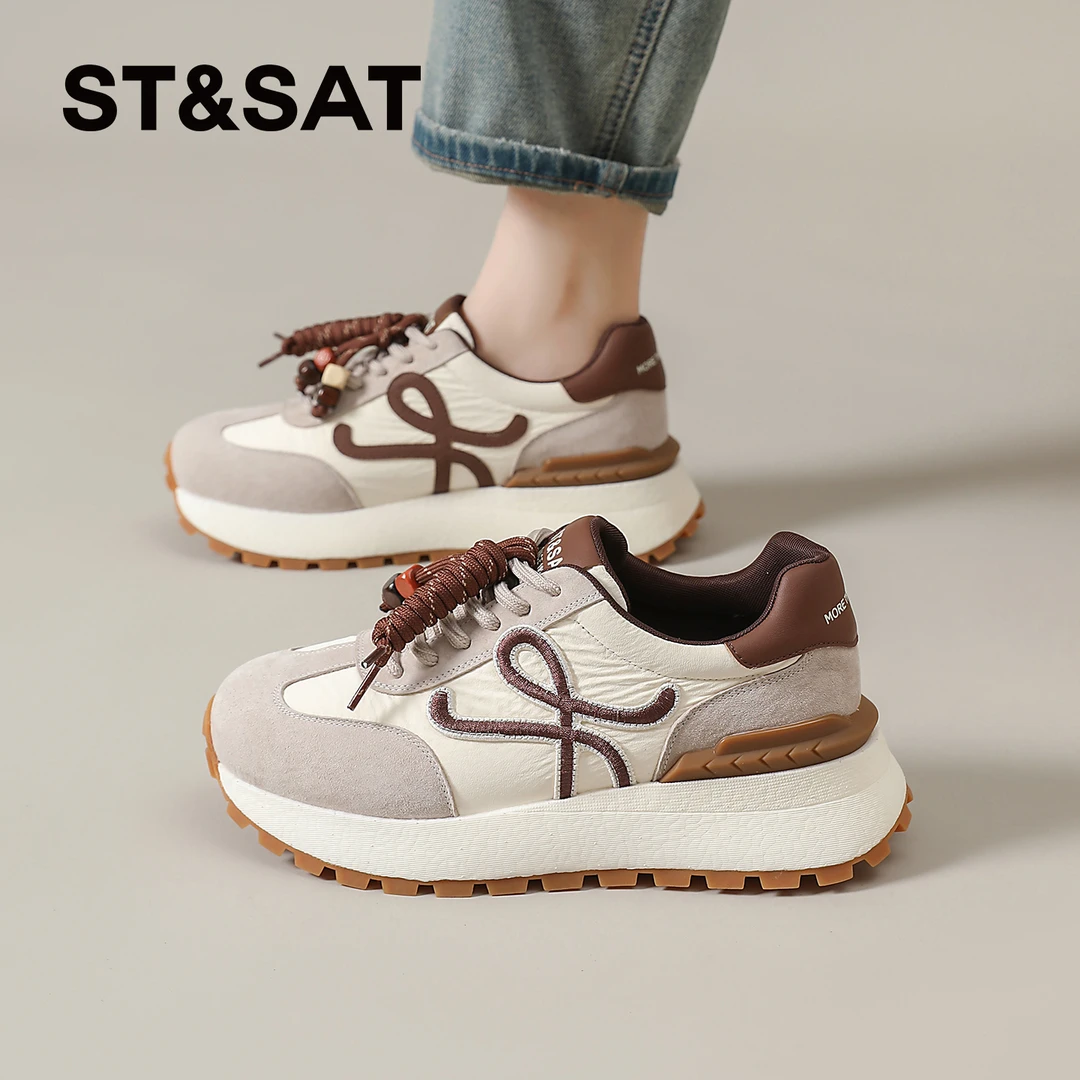 星期六流行阿甘鞋女士2025秋季爆款休闲拼色运动鞋复古德训鞋女款