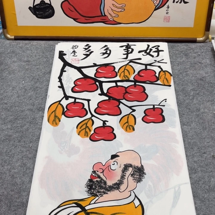 国画手绘禅意画一物一拍
