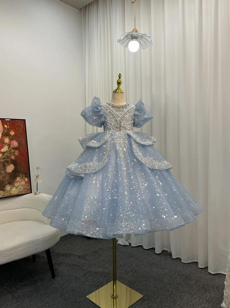 【艾莎公主】六一儿童主持生日钢琴演出服