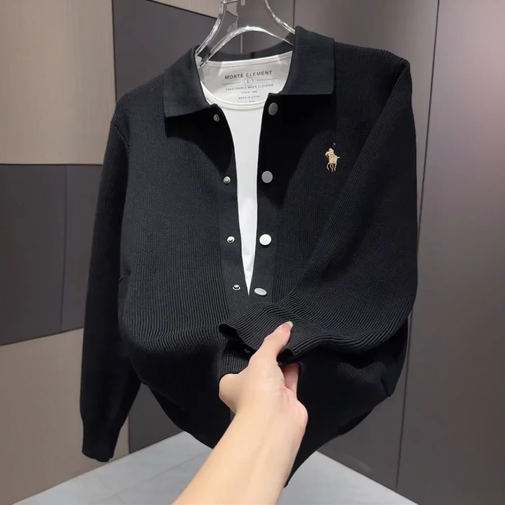 迪诺库克斯春秋时尚男士开衫针织外套韩版修身潮牌高级感韩系穿搭