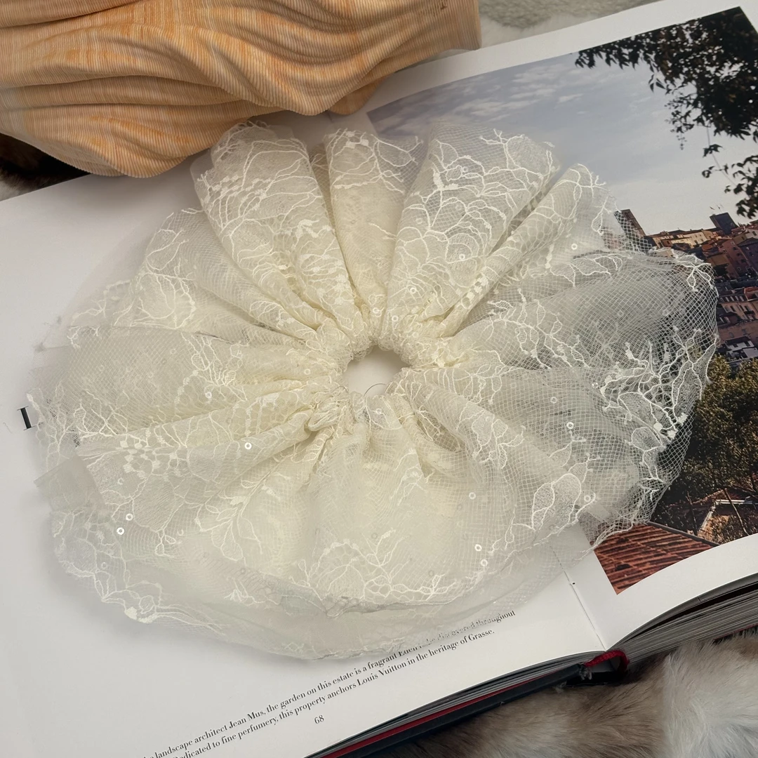 BLAVCPEON【黄蕾丝】轻奢时尚女人味发圈F8510024H