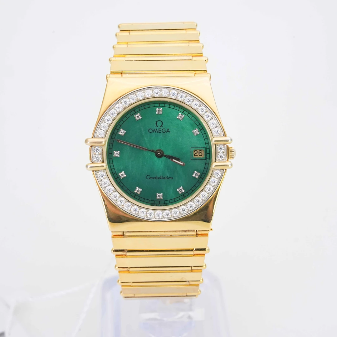 95新 Omega/欧米茄 34.5mm石英JM6254星座系列后钻瑞士名表