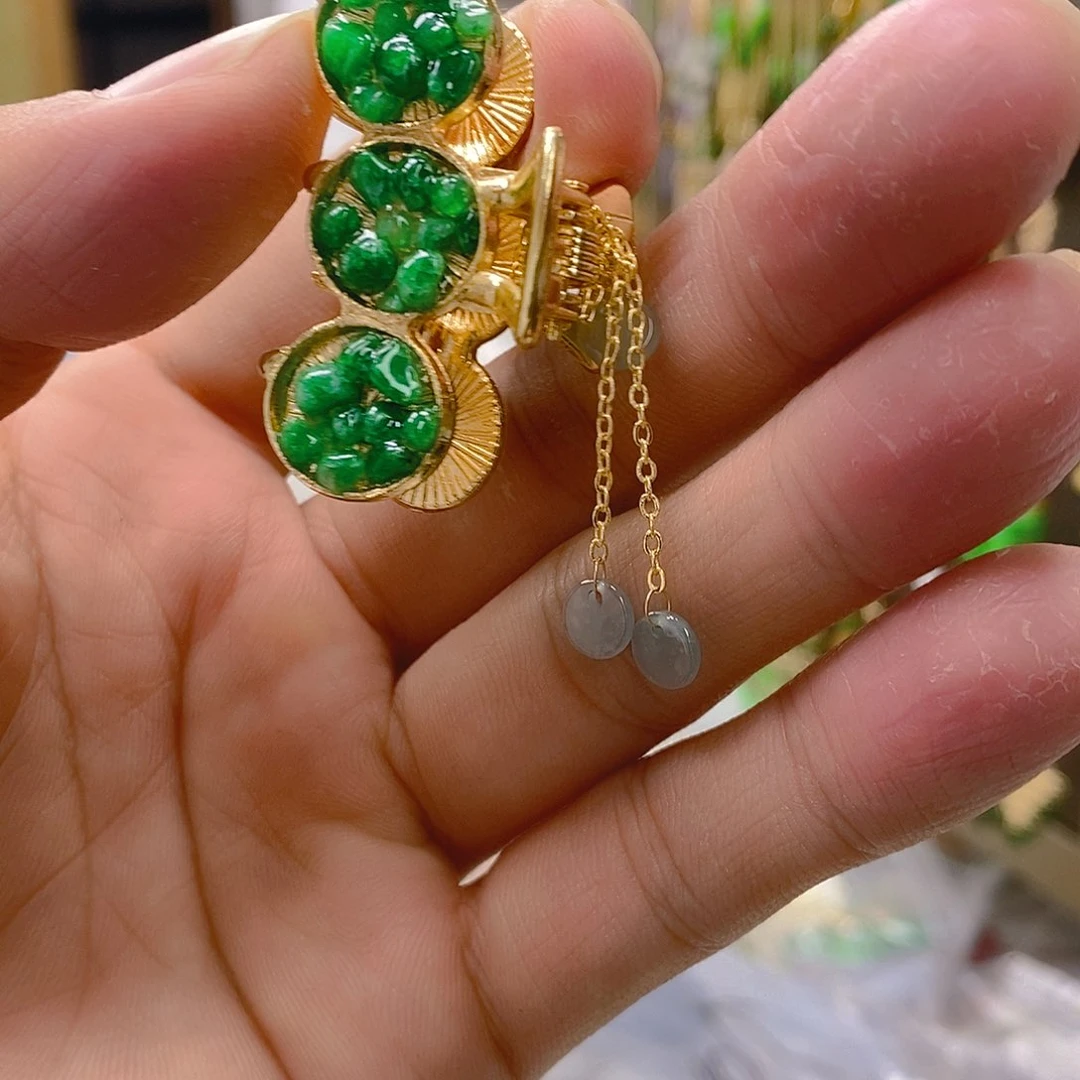 翡翠合金耳饰翡翠