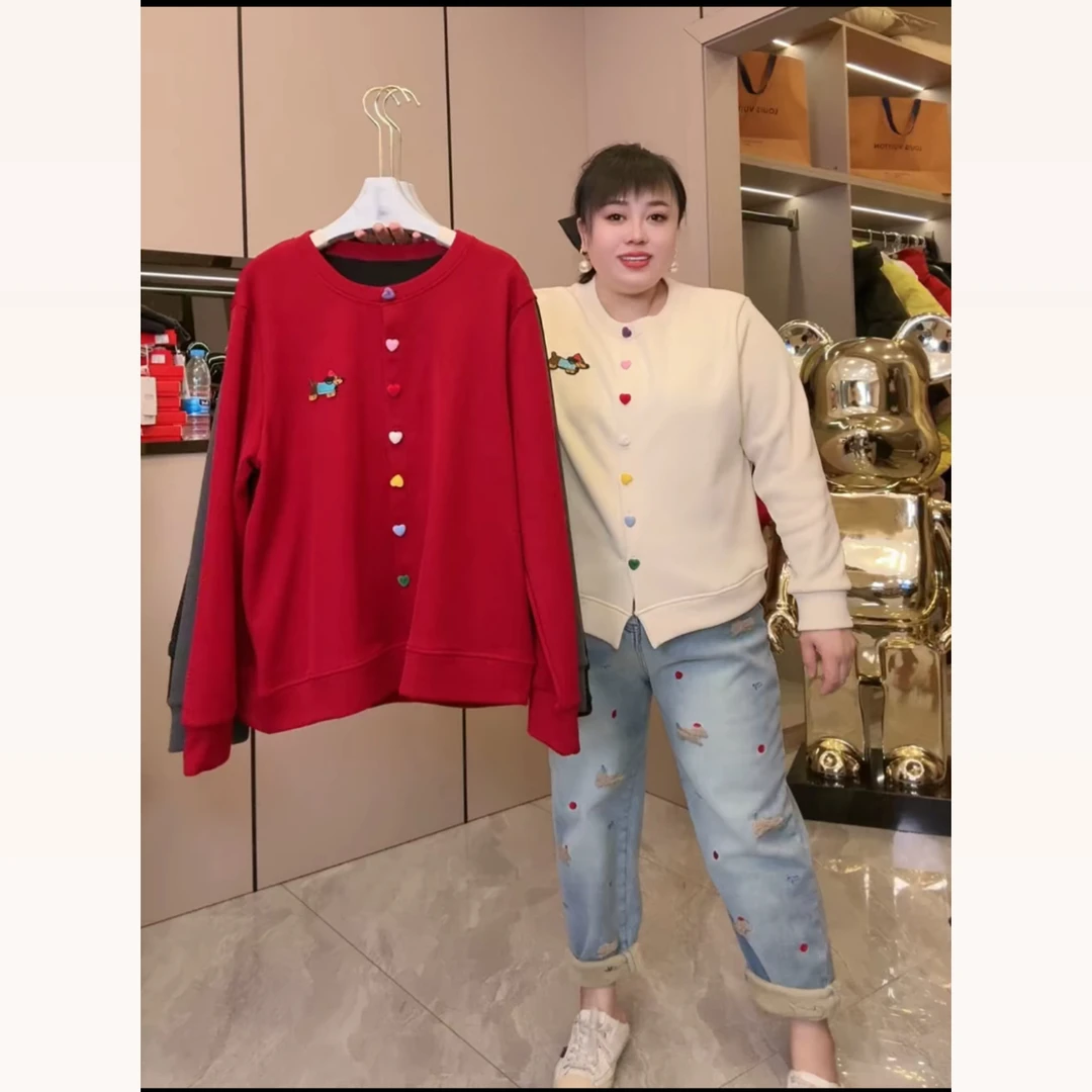 266.加绒彩扣时尚T恤衫4419款衣长约63