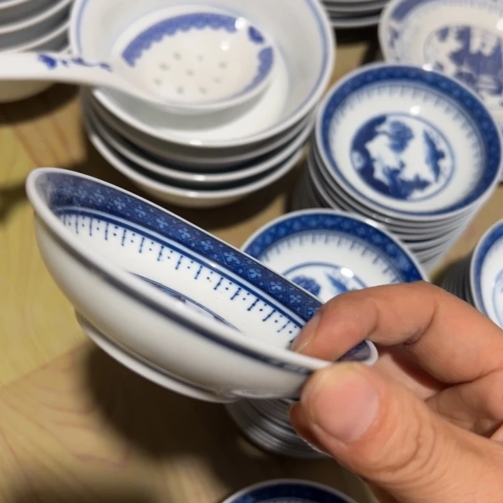 华***翼手绘梧桐小蘸料碟2个