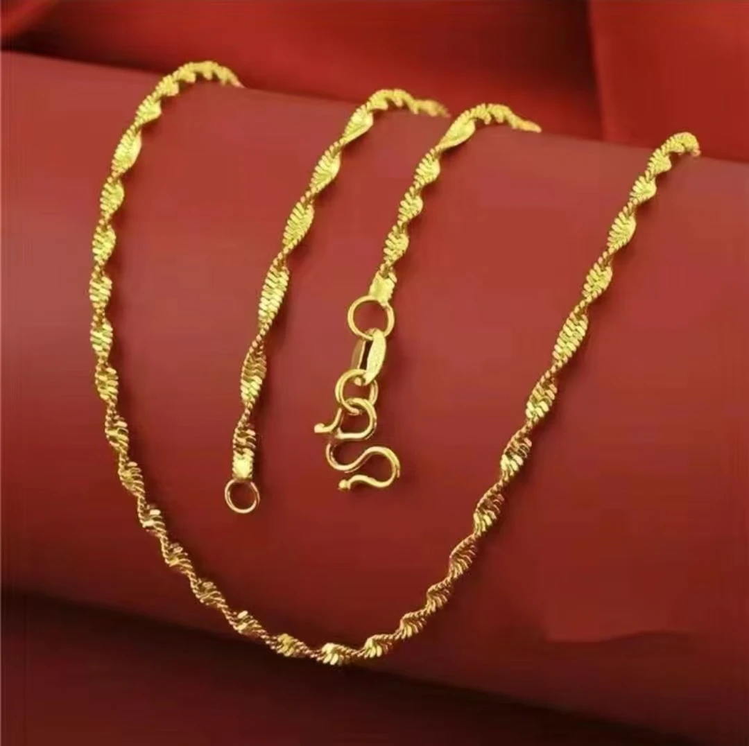 金色A805-金黄色精品水波项链