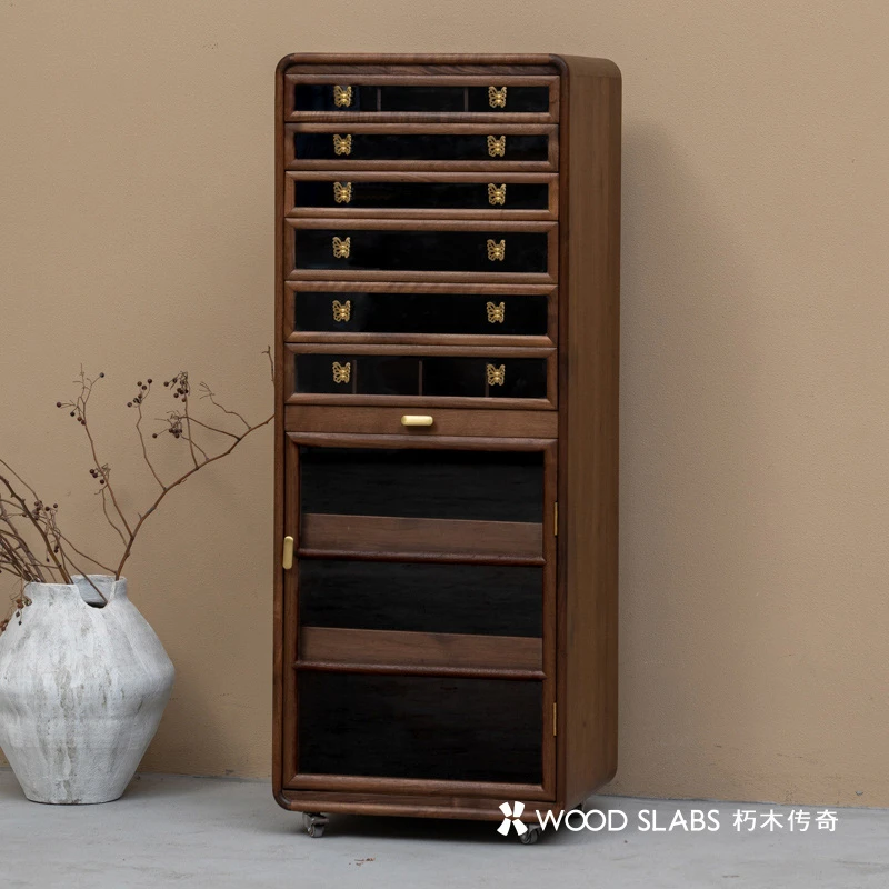 原木蝴蝶牙科柜文玩首饰柜茶具茶壶杯收纳柜