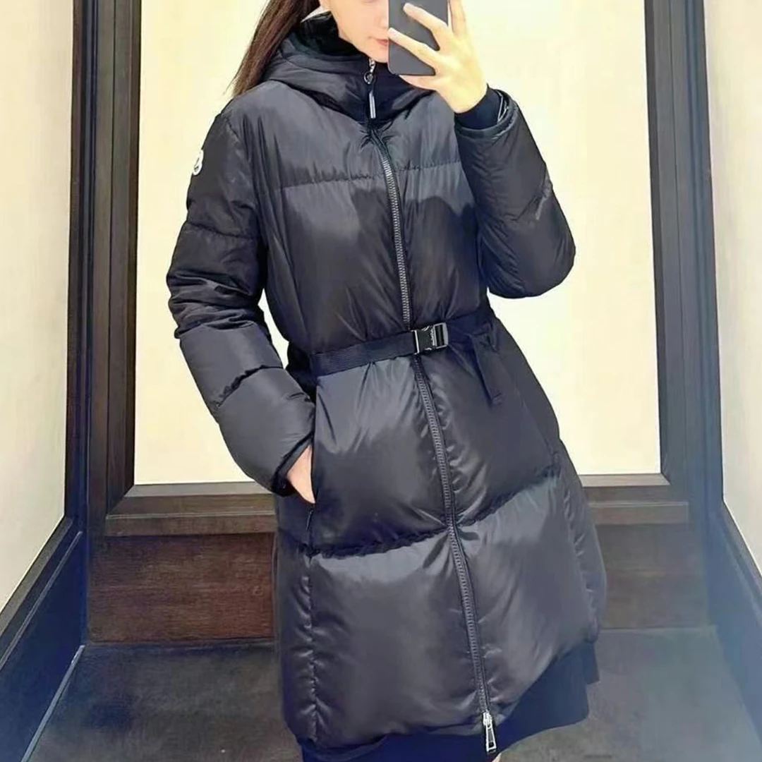 未使用 MONCLER Sirli系列纯色拉链中长款基础款长袖羽绒服