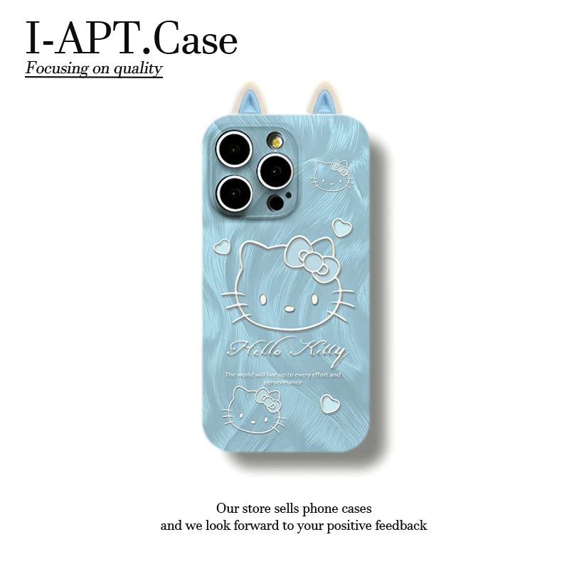 蓝羽纱KT猫头菲林软壳适用iPhone苹果16手机壳华为oppo小米vivo新