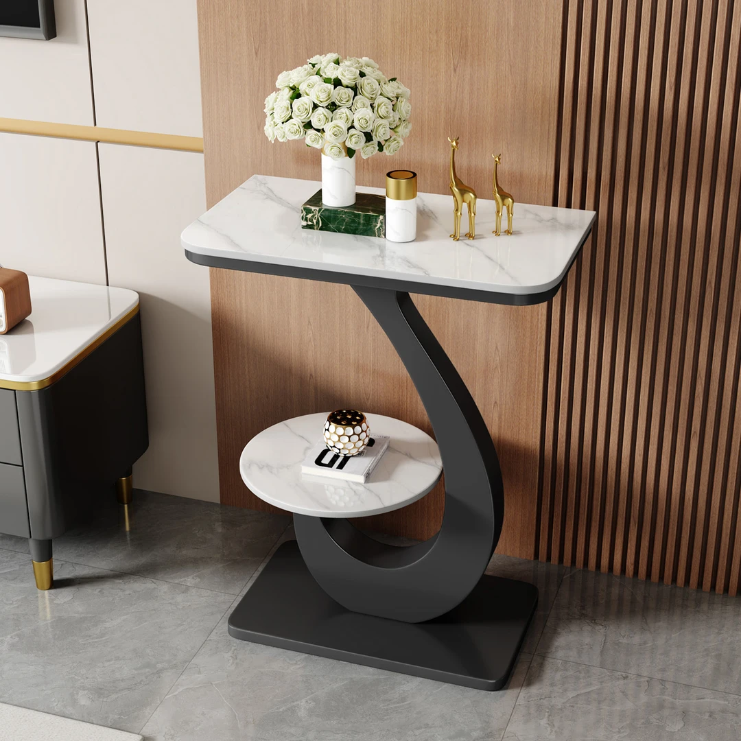 2025新款家用岩板花架子简约高级感小户型微晶石花架置物架玄关架