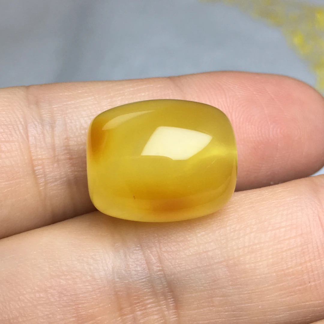 微瑕蜜蜡桶珠 约14.4×17.1mm原石手作天然原矿保真无烤色无优化