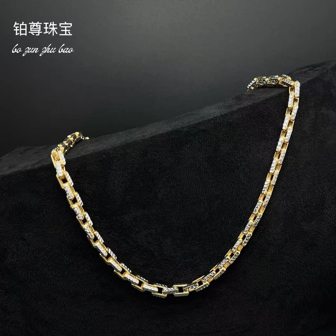 铂金pt950铂金黄车花卡链项链