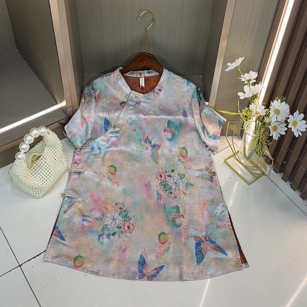 【小雅原创】（雨蝶）时尚经典网红严选新中式盘扣落肩上衣气质