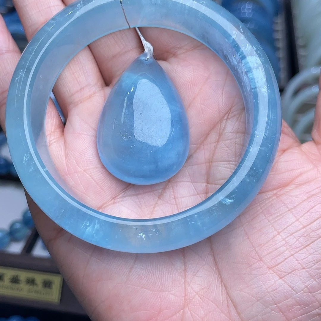 用***3非金属海蓝手镯一套
