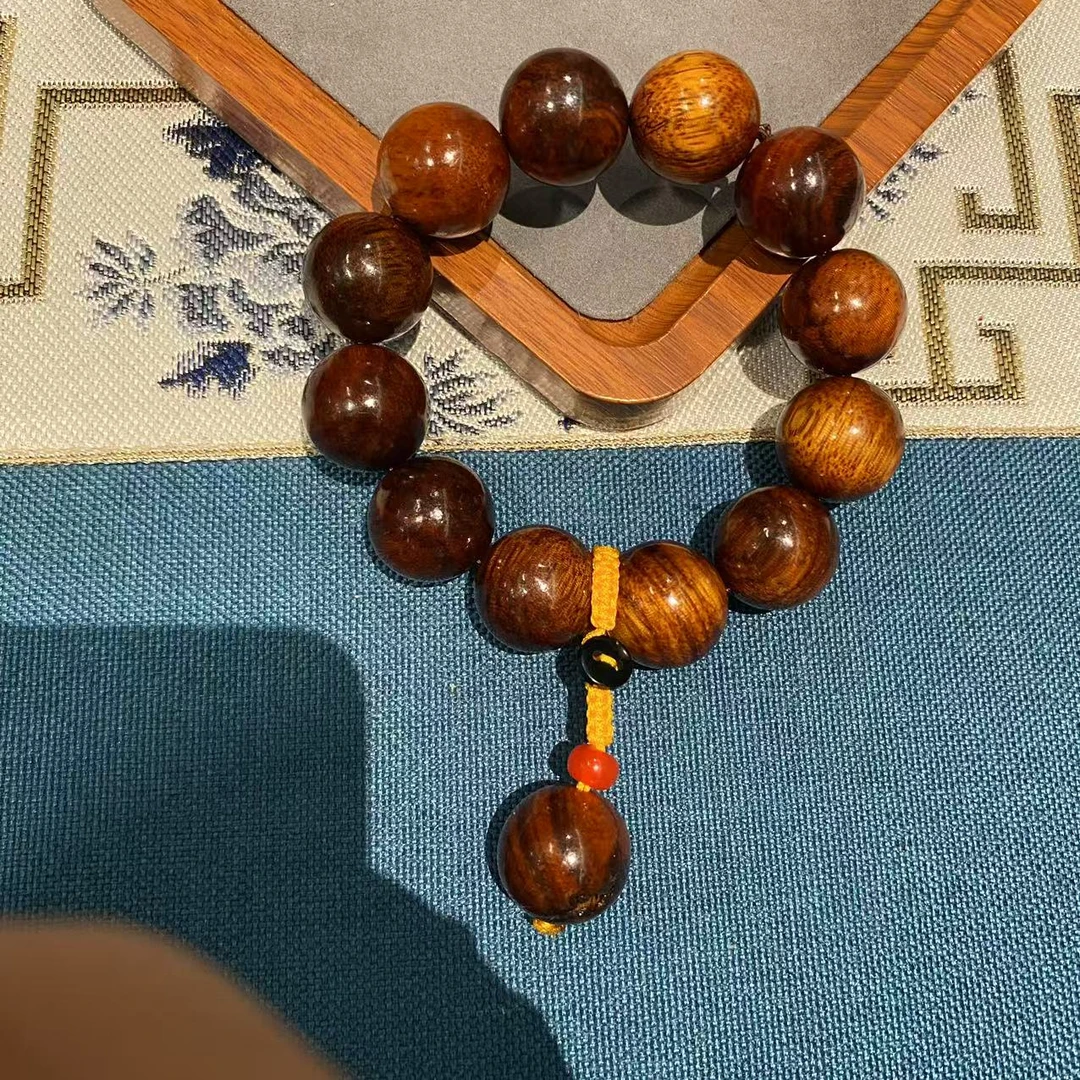 雪山重楼双花龙根料手链丫4557