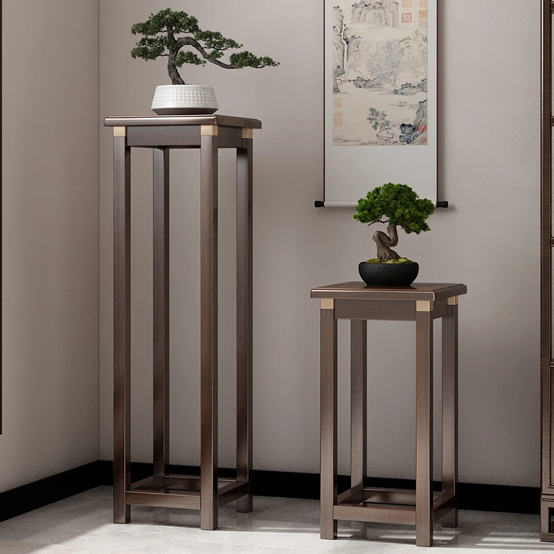中式花架子客厅落地式置物架阳台楠竹花台2024新款室内摆件花盆架