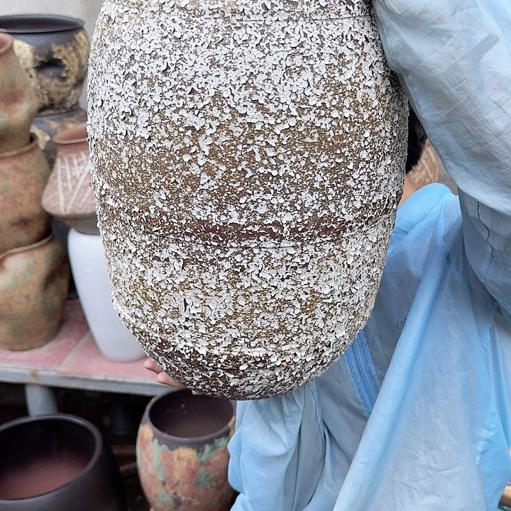 紫砂花盆高度45口径12无孔