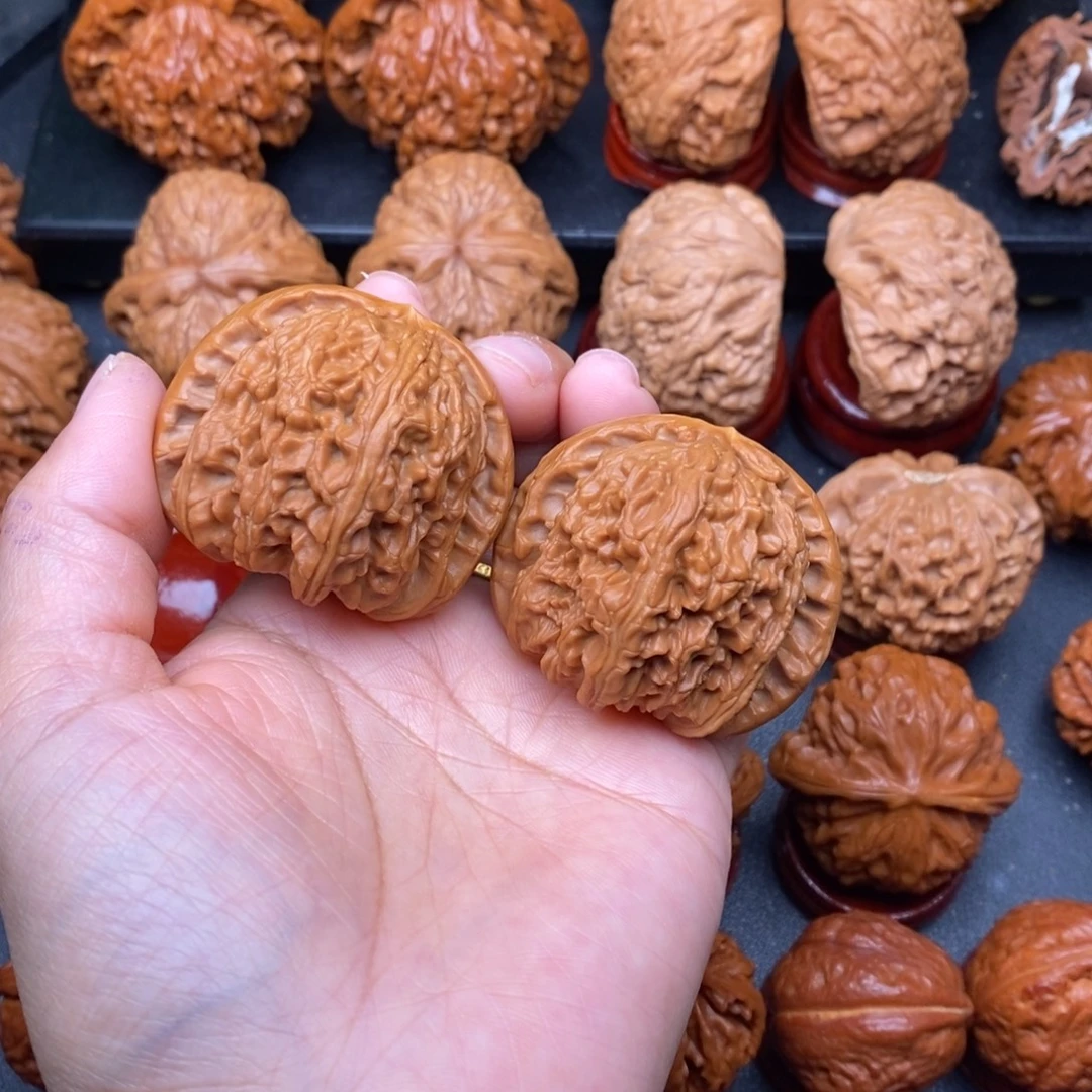 s****把件文玩核桃白狮子