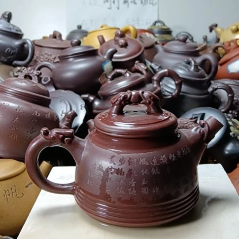 茶壶紫砂宜兴原矿铁血紫金砂柴烧手工450cc紫砂壶