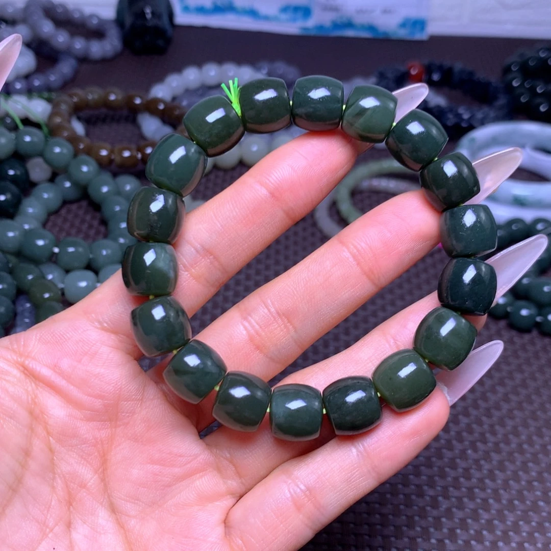 和田玉未镶嵌手串卡12