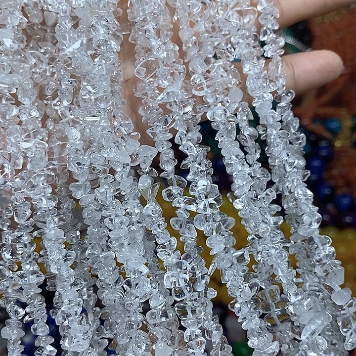 玛瑙/玉髓未镶嵌珠宝半成品天然白水晶绕手4圈