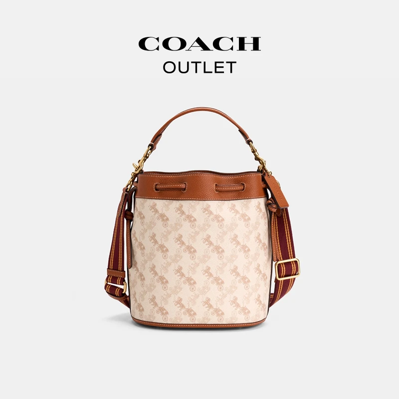 COACH/蔻驰奥莱 马车图案印花FIELD水桶包
