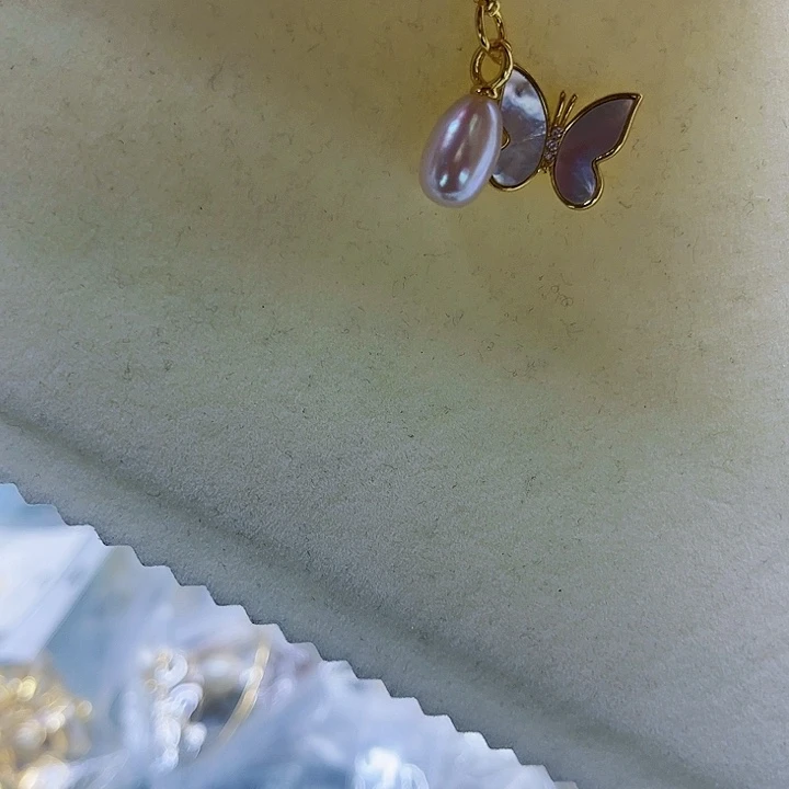 淡水珍珠胸饰银S925镶嵌